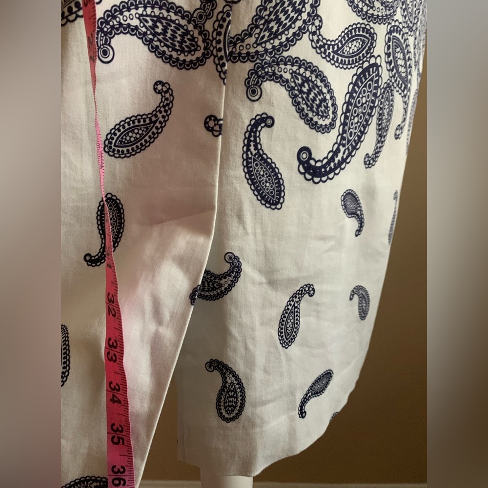 Nine West White Dress with Blue Paisley Design - Picture 13 of 14